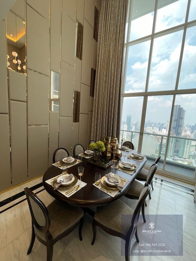 For rent Menam Residence ,penthouse ,4 bedrooms ,luxury interiors by developer near BTS Saphan Taksin