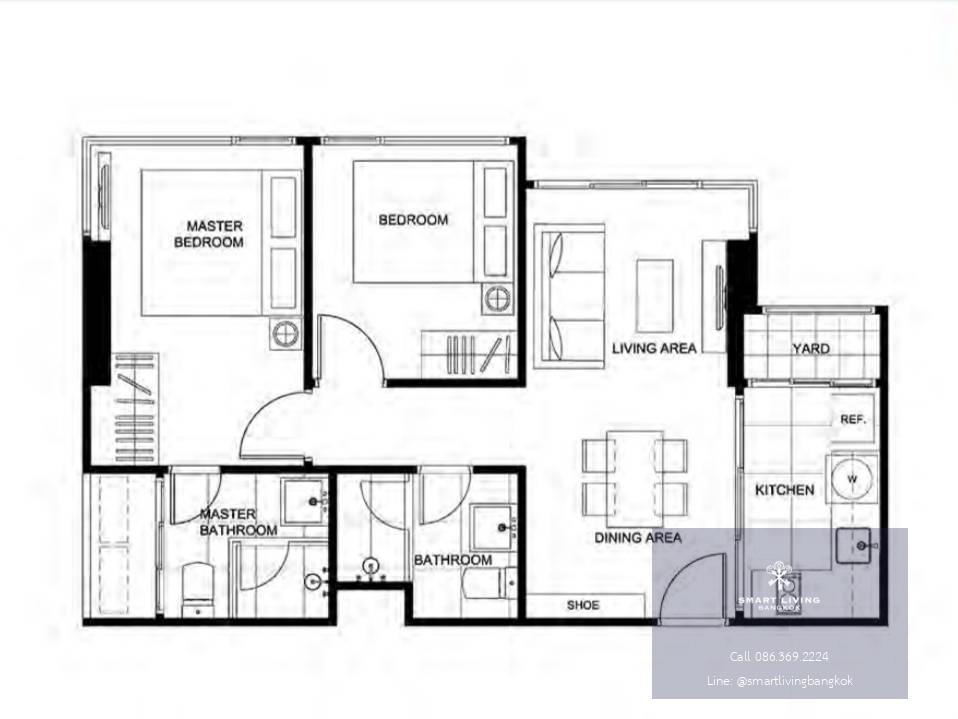 ให้เช่า Taka haus , 2 ห้องนอน ใกล้ BTS Ekkamai