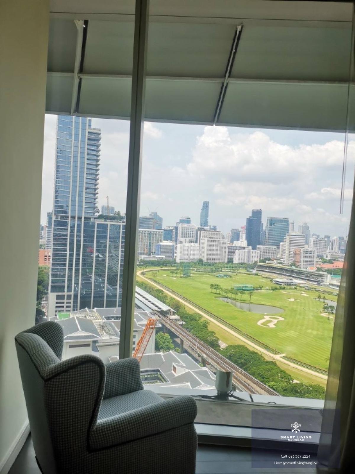 📢👇A room with a huge green view of RBSC ( Royal Bangkok Sport Club), near Central World, fashion center of Bangkok Siam Square , Chulalongkorn Hospital , fully furnished, ready to move in