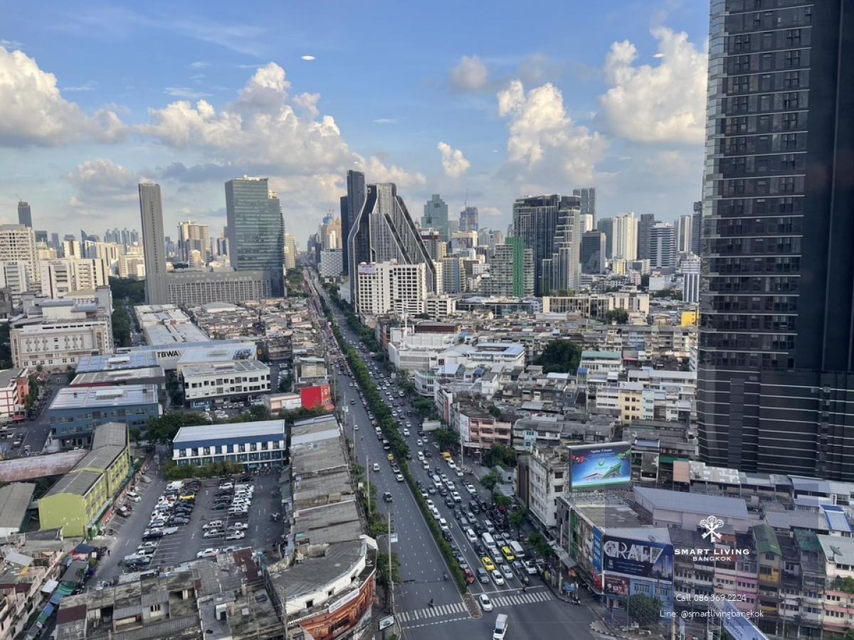 📢👇The biggest size of 2 beds, corner unit, unblocked and clear huge view of city , Chaopraya river and Icon Siam, near China town, Chulalongkorn university