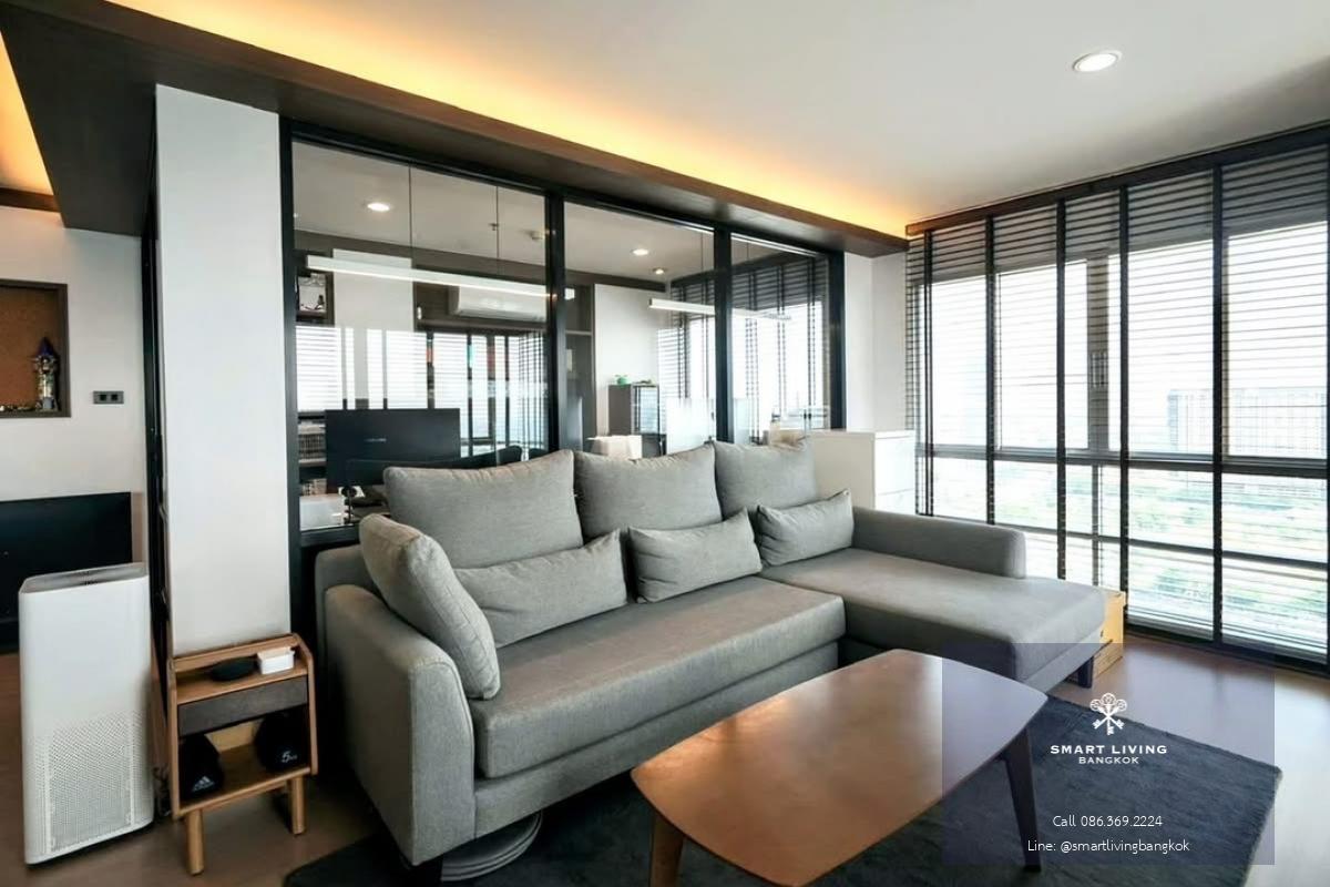 📢👇Stunning panoramic view of the Chaopraya river at Lumpini Park Riverside Rama 3, converted to 1 bed decorated as home office, near Central Rama 3