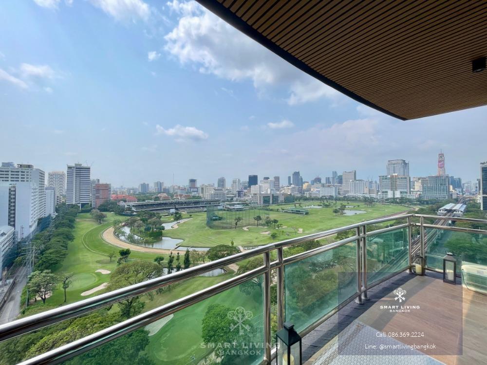 Luxurious condo/4 beds/268 sqm. Spacious living area with city and golf court views, near Lumpini Park. Only 300 meters from BTS. Private lift access to each floor. Rent at 200,000 B.