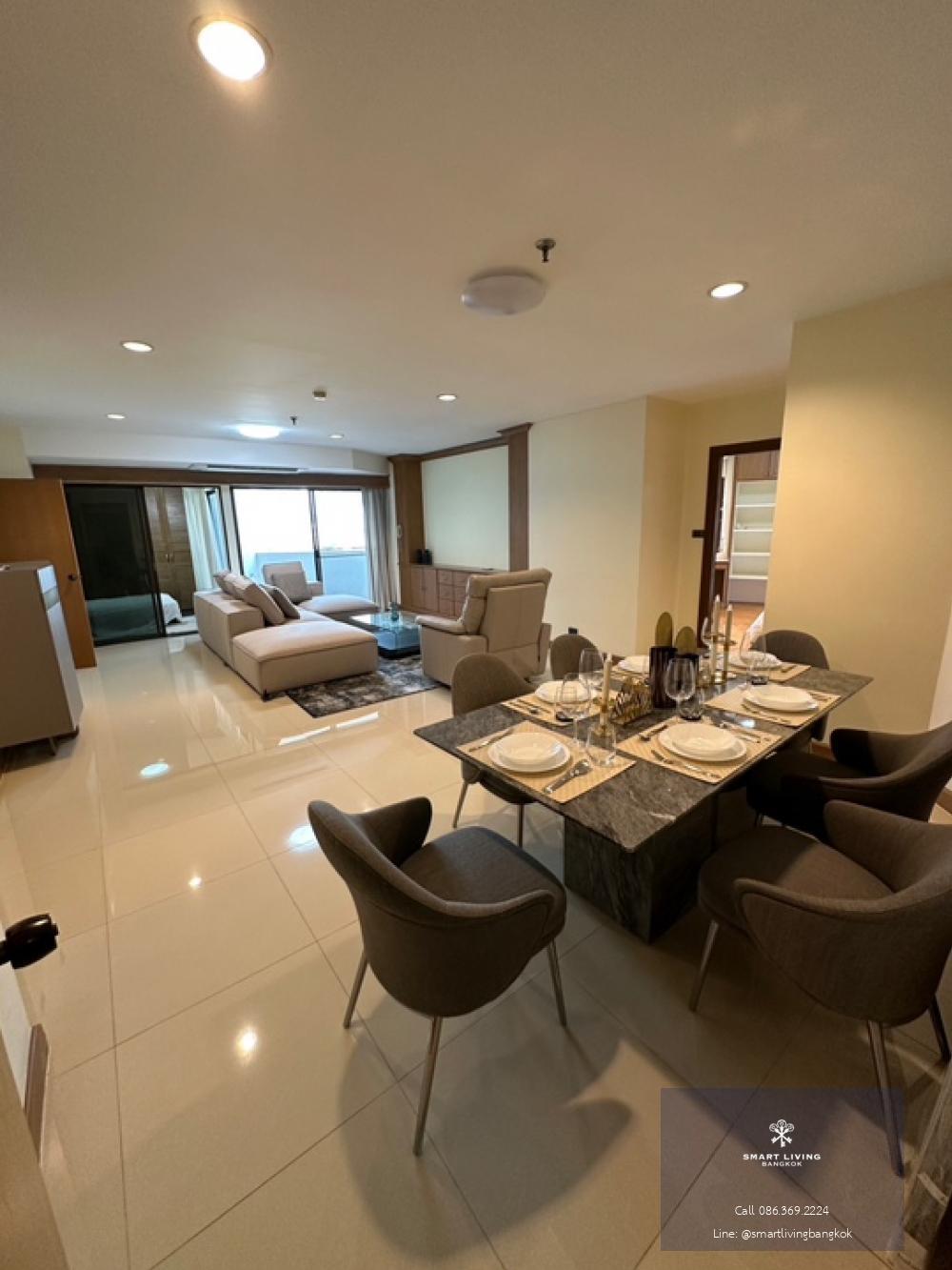 55 TOWER ห้องเพิ่งตกแต่งใหม่ ทุกอย่างใหม่ 3 ห้องนอน ใกล้ BTS ทองหล่อ ราคา 85k