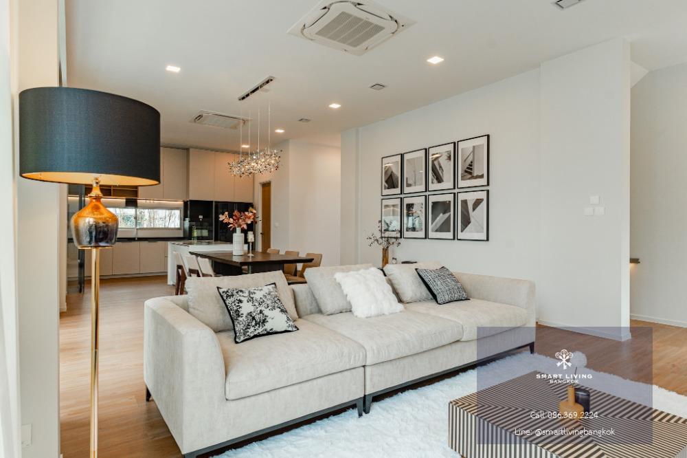 🏡✨Luxury home for rent, Vive Rama 9, Featuring 3 beautifully designed bedrooms, fully furnished with stylish décor, stunning private garden, Parking space for 3 cars, located near Wellington International School.