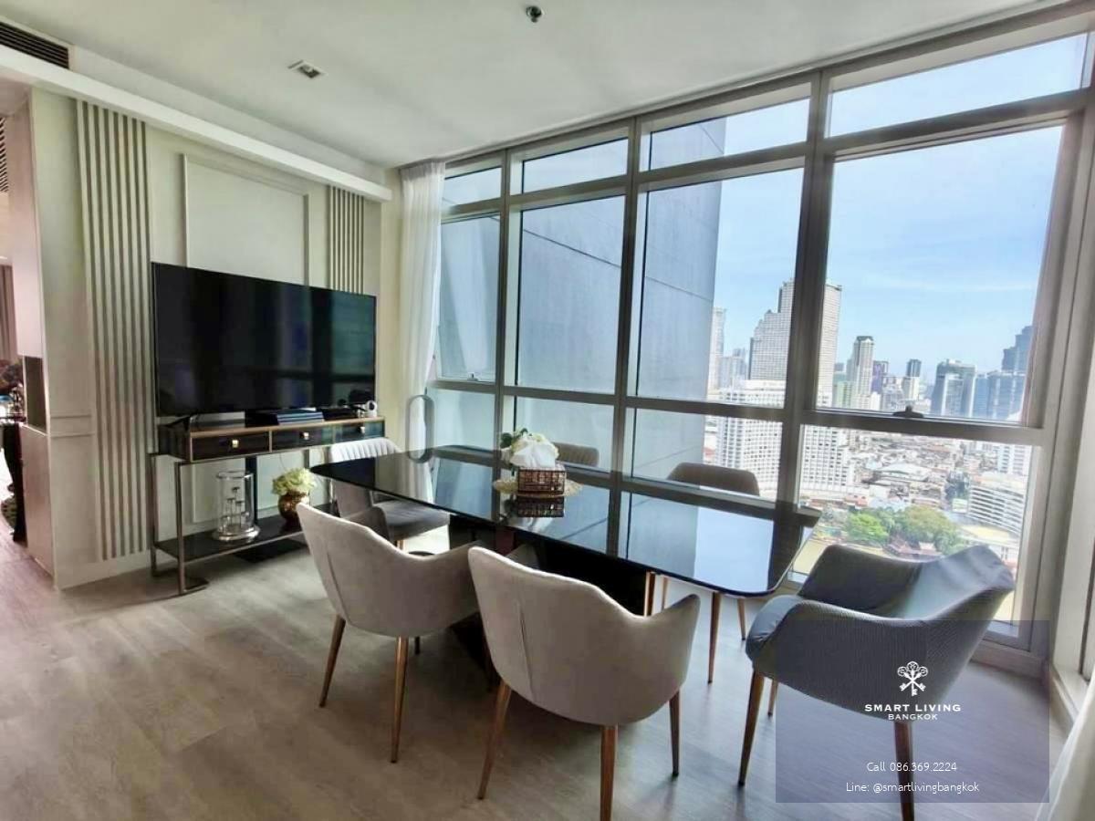 📢👇Living in luxury project with huge river view and Icon Siam, corner unit, long balcony, fully furnished