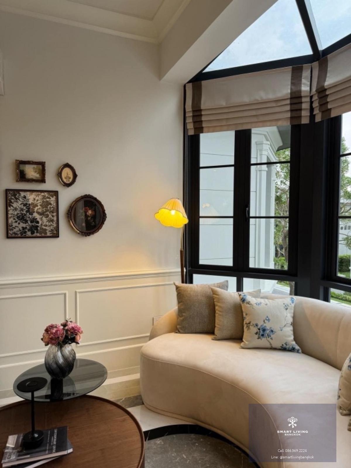 📢👇Sell with tenant til Sep 25Brand new luxury house never occupied,  convenient access from both directions, via the New Krungthep Kreetha and Ramkhamhaeng 68 , to Rama 9 and Thonglor within 20 minutes. Close to  Brighton and Wellington international sch