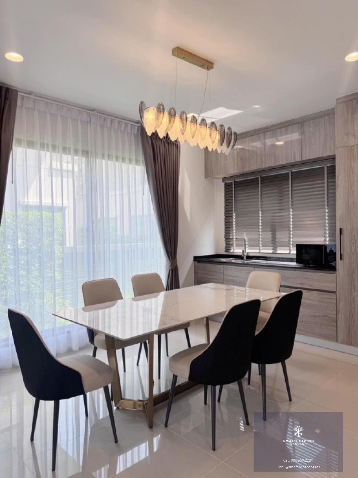 📢👇 Brand new single house at Burasiri Krungthep Kreetha, corner unit, good compound , near Brighton College , Wellington College, easily traveling through many routes