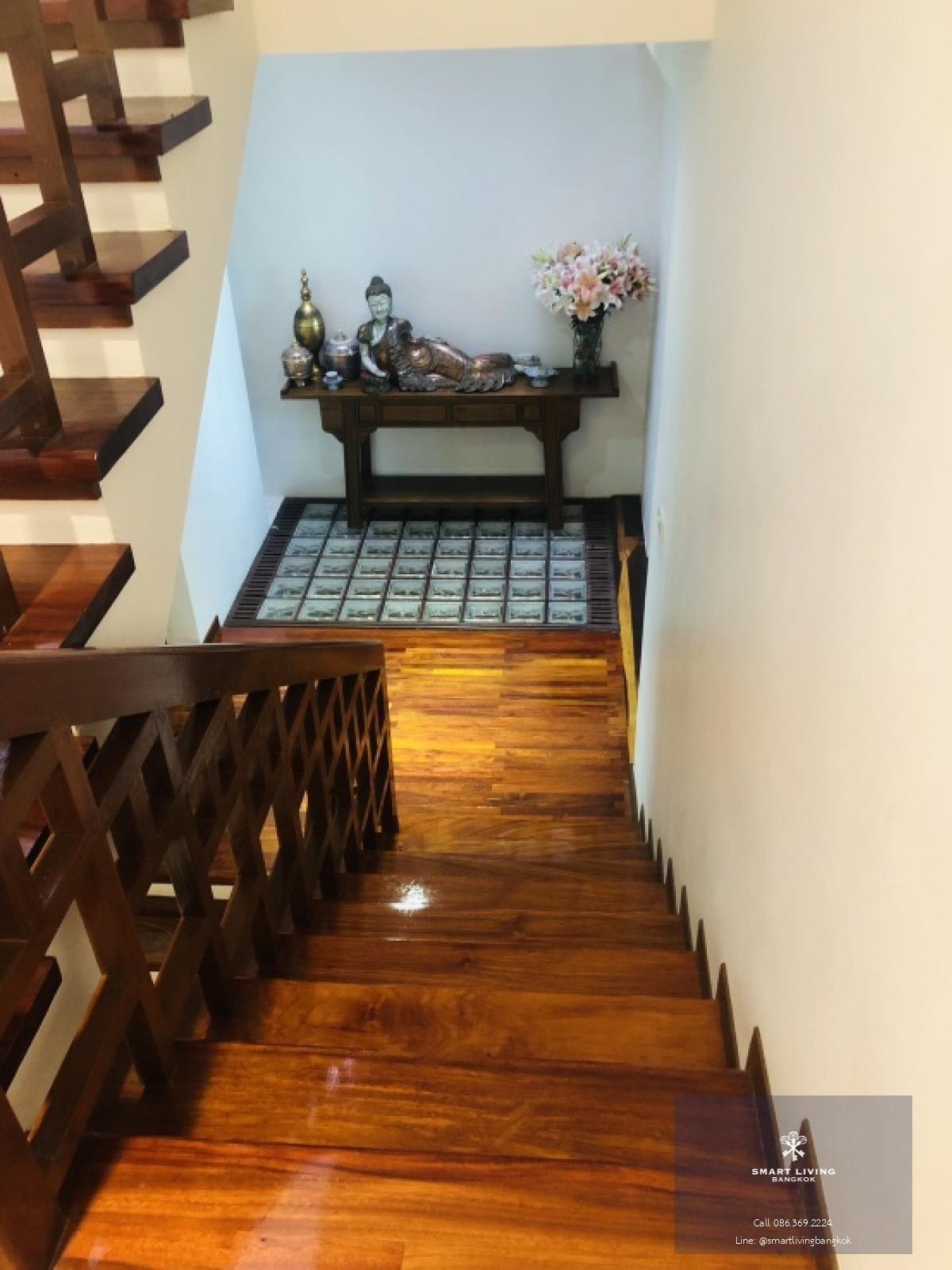 📢👇Townhouse 4 story at Garden House Rama3, Garden view, peaceful and serene, decorated in Thai Oriental style with real wood flooring, fully furnished