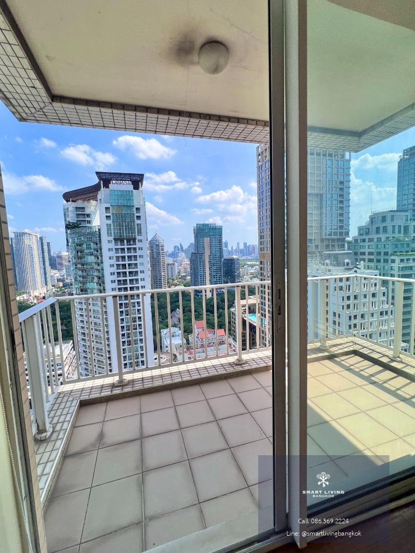 For rent Langsuan Ville, 3 bedrooms, Nice view, High floor, Unblocked view, near BTS Chidlom.