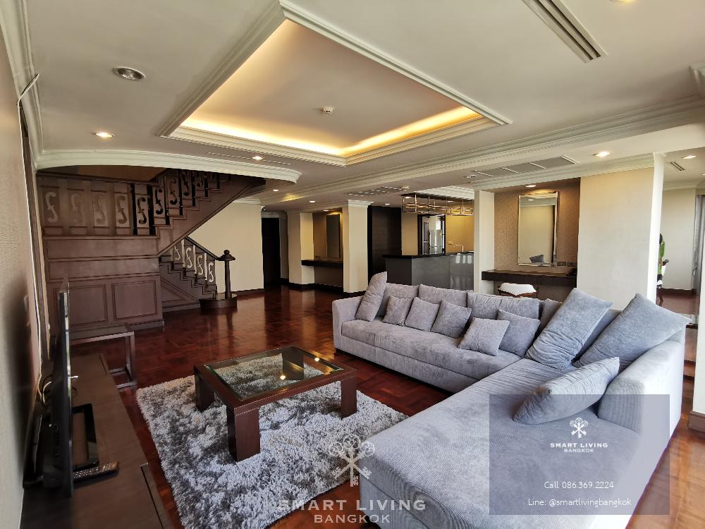 ให้เช่า Penthouse, 4 ห้องนอน ระเบียงใหญ่ ใกล้รถไฟฟ้าเพลินจิต