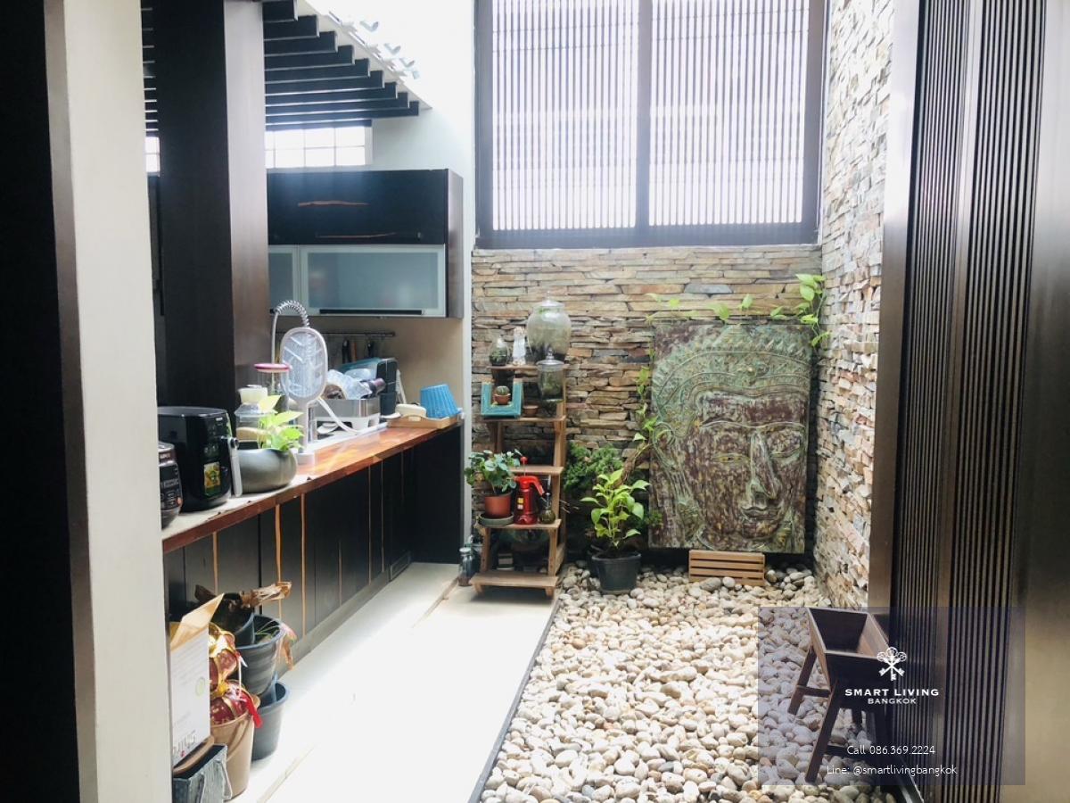 📢👇Townhouse 4 story at Garden House Rama3, Garden view, peaceful and serene, decorated in Thai Oriental style with real wood flooring, fully furnished