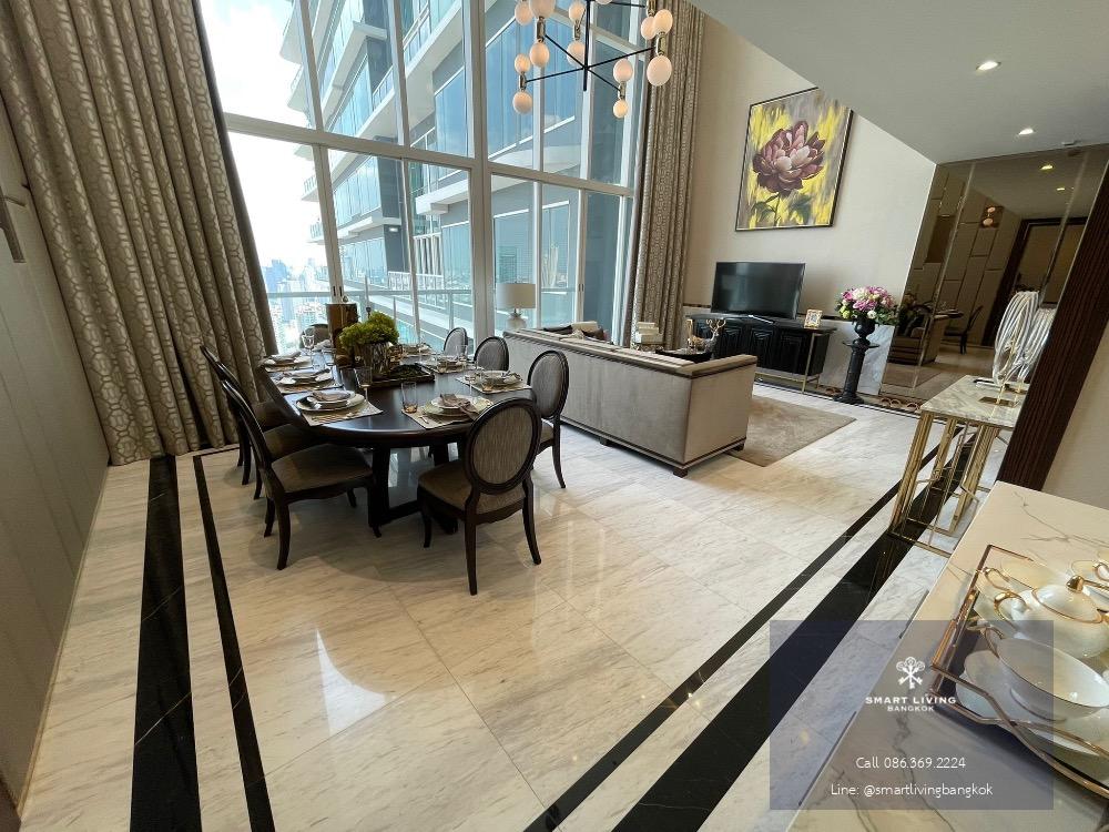 For rent Menam Residence ,penthouse ,4 bedrooms ,luxury interiors by developer near BTS Saphan Taksin