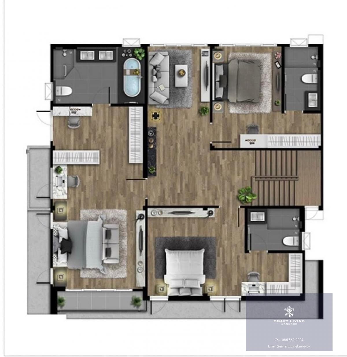 📢👇 The City Bangna new project located only 800 meters from Mega Bangna , face north, fully furnished