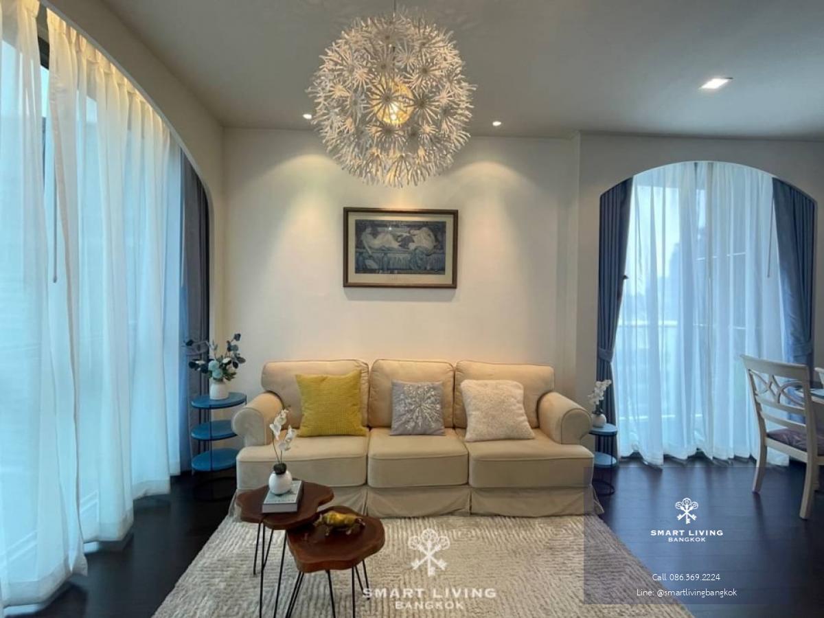 📢👇For rent / sale 2 beds corner unit, only a few units of 2-beds, 85 sqm at The Line Ratchathewi , fully furnished,  unblocked view, nice decoration Santorini style.