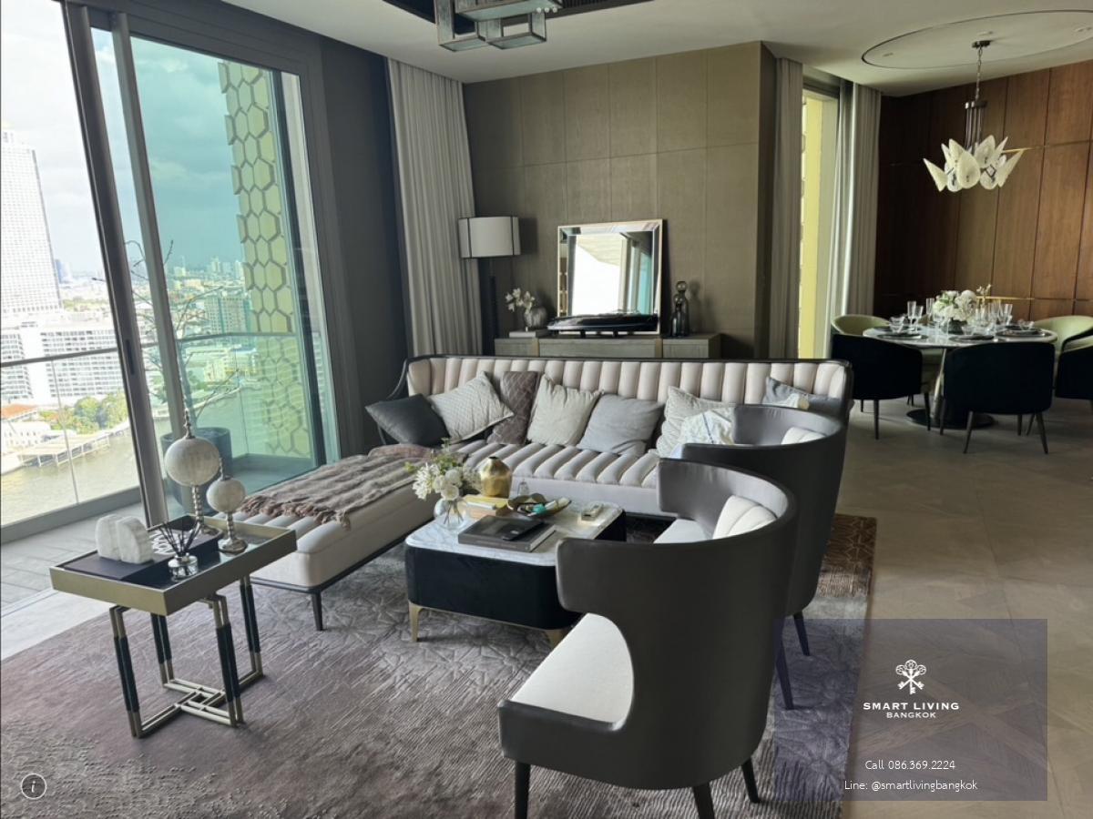 📢👇For sale 3 bedrooms at  The Residences at Mandarin Oriental Bangkok , super luxury condominium by the river, long big balcony with river view, fully furnished by Joyce Wang , near Icon Siam, BTS Saphan Taksin