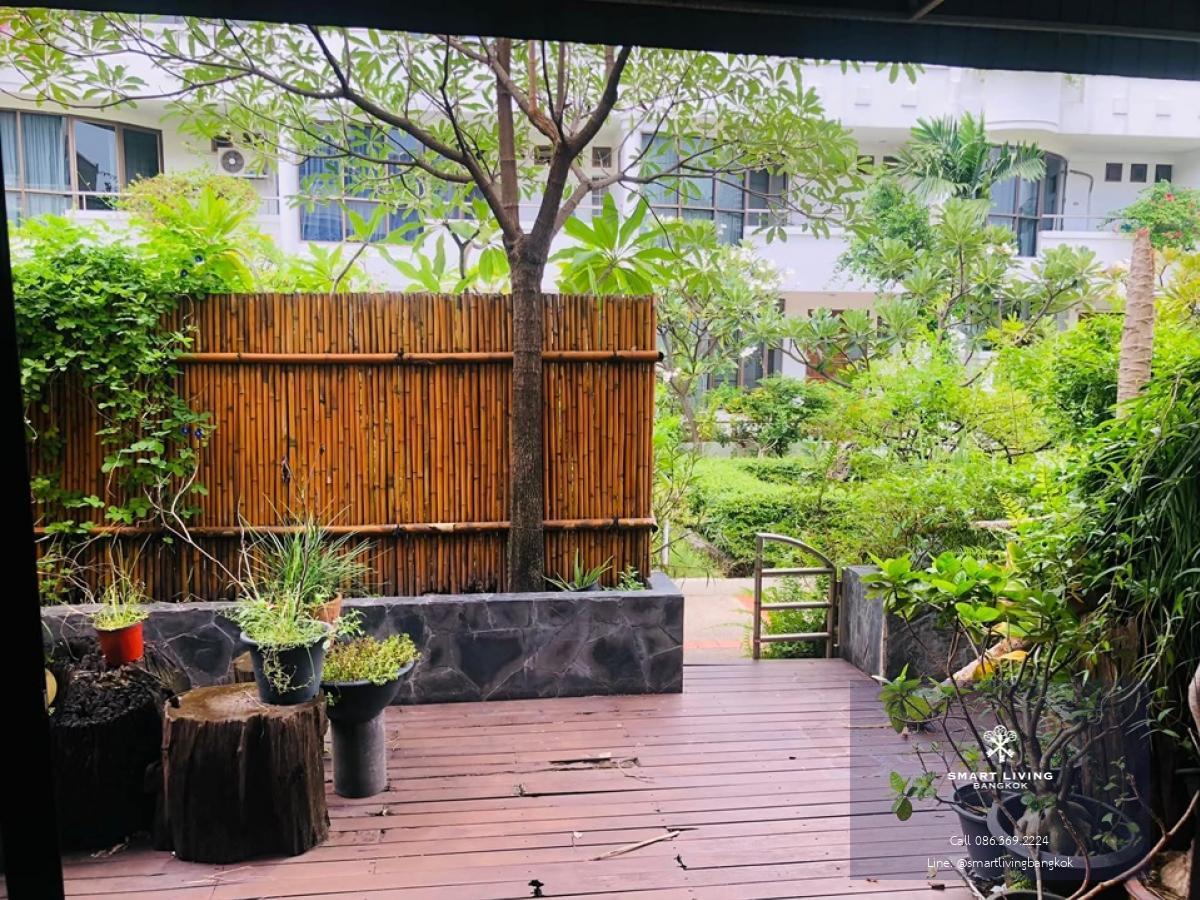 📢👇Townhouse 4 story at Garden House Rama3, Garden view, peaceful and serene, decorated in Thai Oriental style with real wood flooring, fully furnished