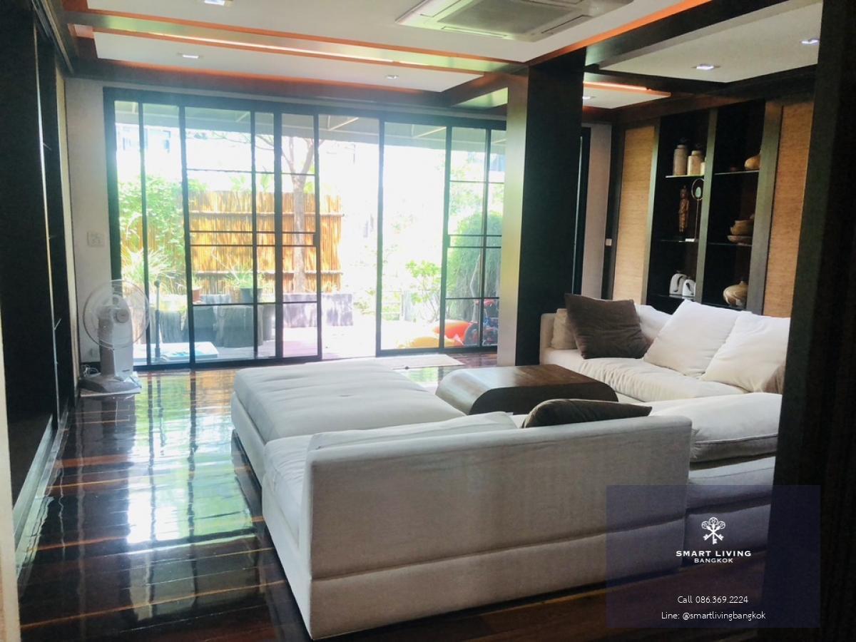 📢👇Townhouse 4 story at Garden House Rama3, Garden view, peaceful and serene, decorated in Thai Oriental style with real wood flooring, fully furnished