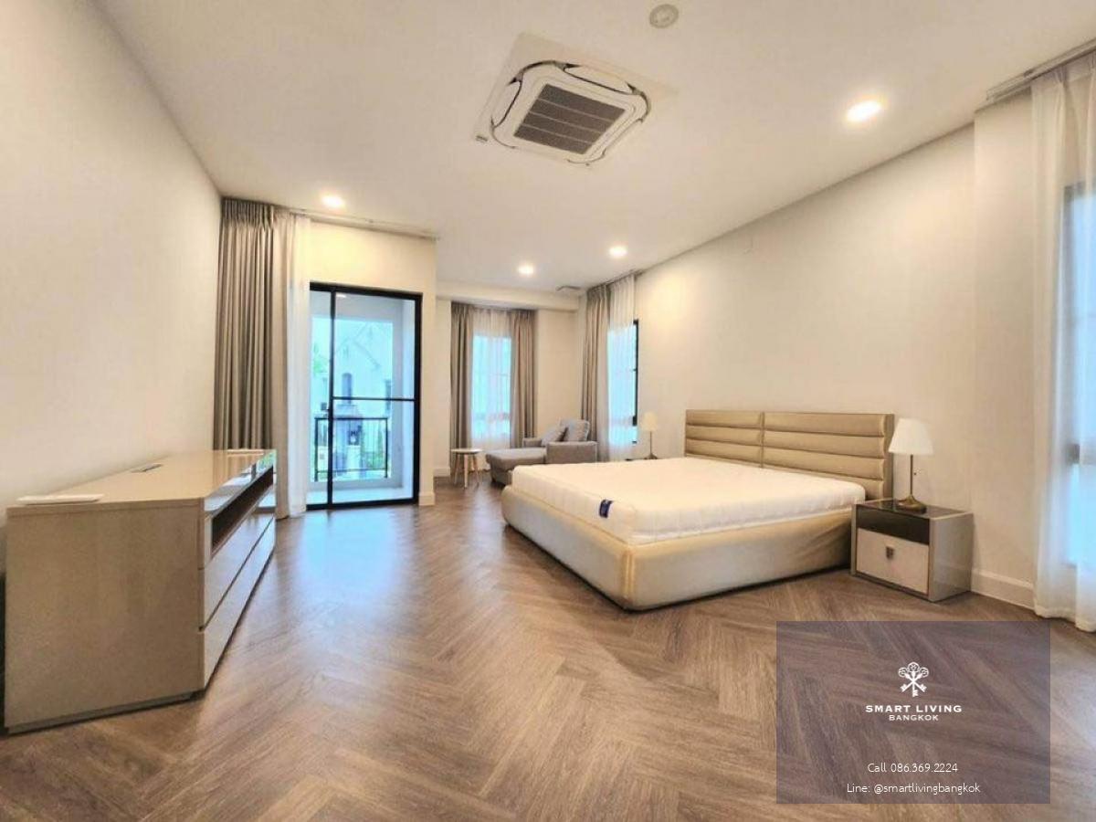 📢👇 New corner single house for rent , never occupied, located in Nantawan Rama 9 - New Krungthepkreetha, a luxury compound with excellent security. Close to Brighton International School, Wellington International School, and Suvarnabhumi Airport. Fully fu