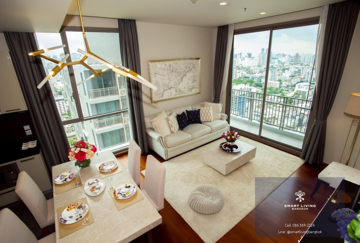 📢👇Luxury condo in Thonglor, unblocked city view, nice modern decoration, fully furnished.