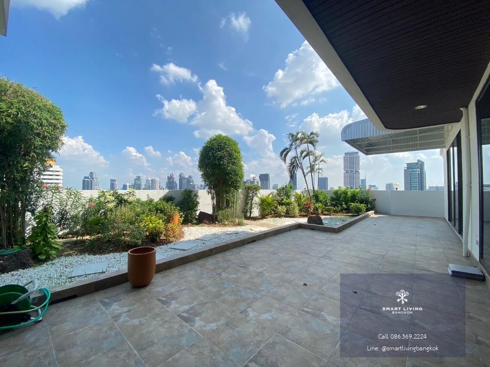 ✨Penthouse in heart of bangkok! 3+1 bedroom new decoration at all private garden and balcony City View nearly bts Phromphong