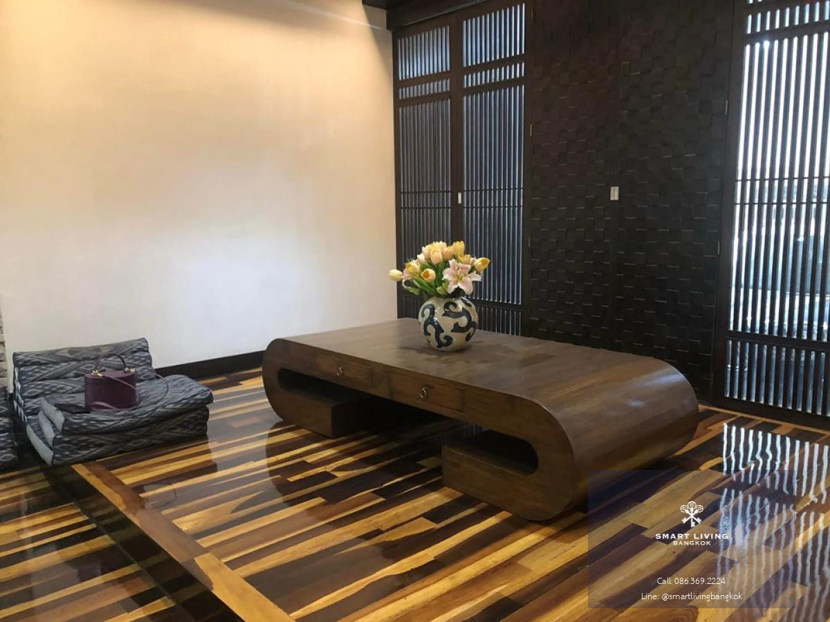 📢👇Townhouse 4 story at Garden House Rama3, Garden view, peaceful and serene, decorated in Thai Oriental style with real wood flooring, fully furnished