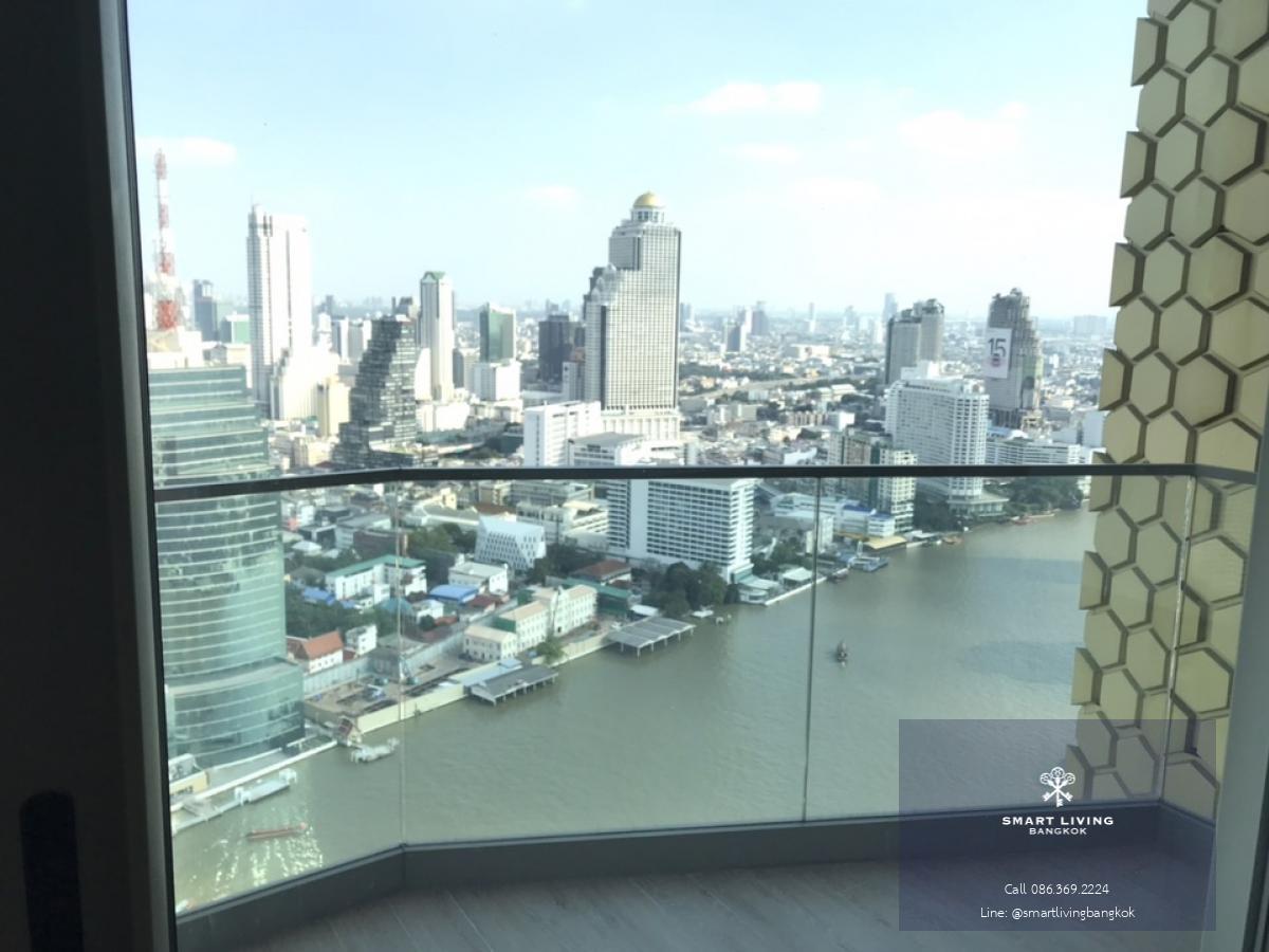 📢👇For sale / rent  Luxury condo by the river, 3 beds , long big balcony with river view, near Icon Siam.